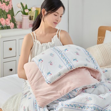 (網路獨家)義大利La Belle《鬱見暖冬》韓國水洗棉X雲朵絨可水洗溫控好眠冬被--雙人
