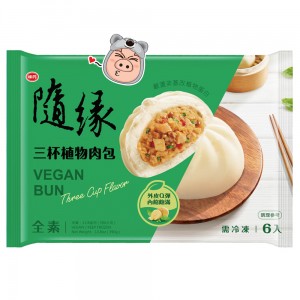 【味丹】隨緣三杯植物肉包 素肉包 素菜包 素包子 (390g/6粒)